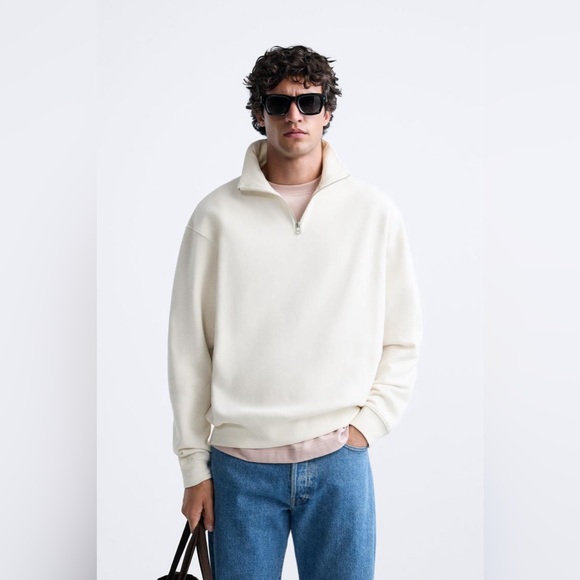 ZARA QUARTER ZIP SWEATSHIRT SIZE M - Picture 1 of 8